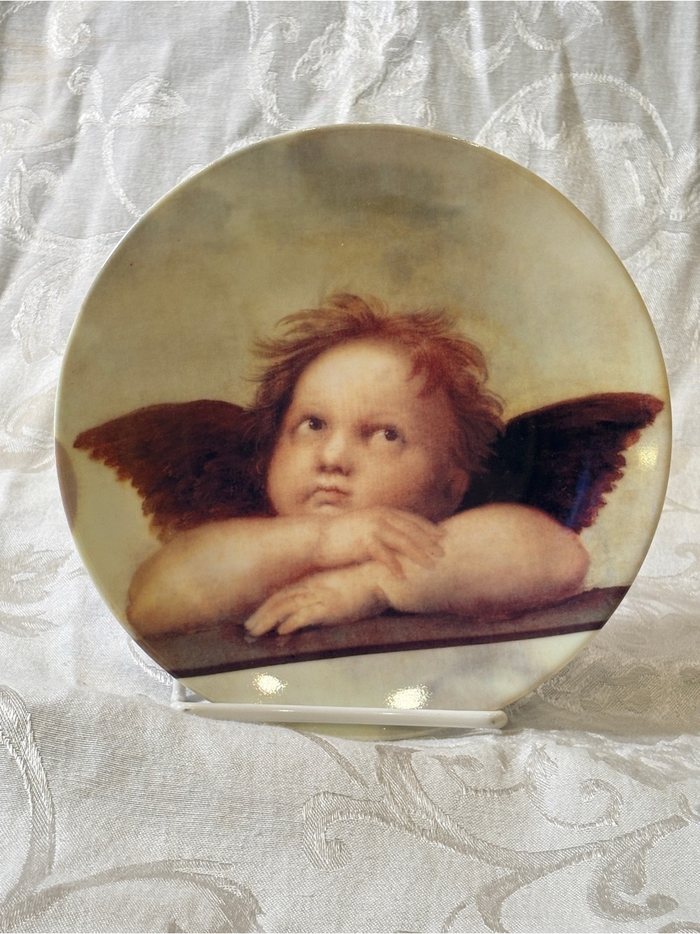 Vintage Raphael Cherub Porcelain Collector Plate | Sistine Madonna Angel Plate